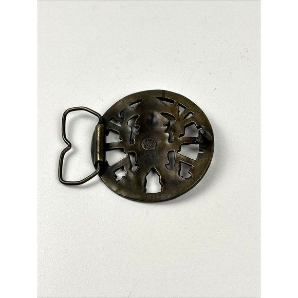 VINTAGE 1970s **HOPI DANCER** SOUTHWESTERN DESIGN BRASSTONE BELT BUCKLE - Picture 5 of 5